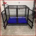 Luxurious metal square tube dog cage kennel with wheels